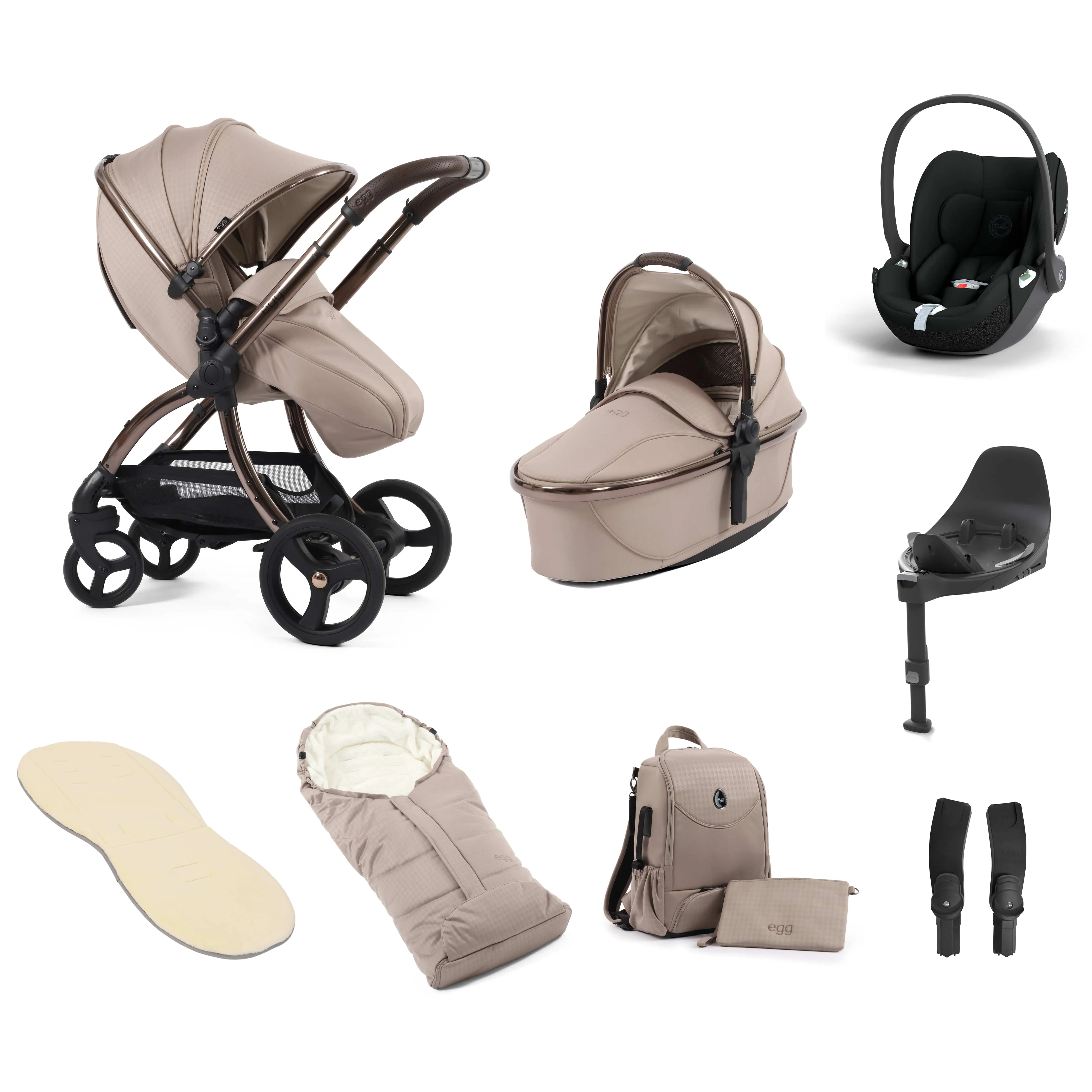 egg3 Luxury Travel System Bundle Houndstooth Almond Special Edition