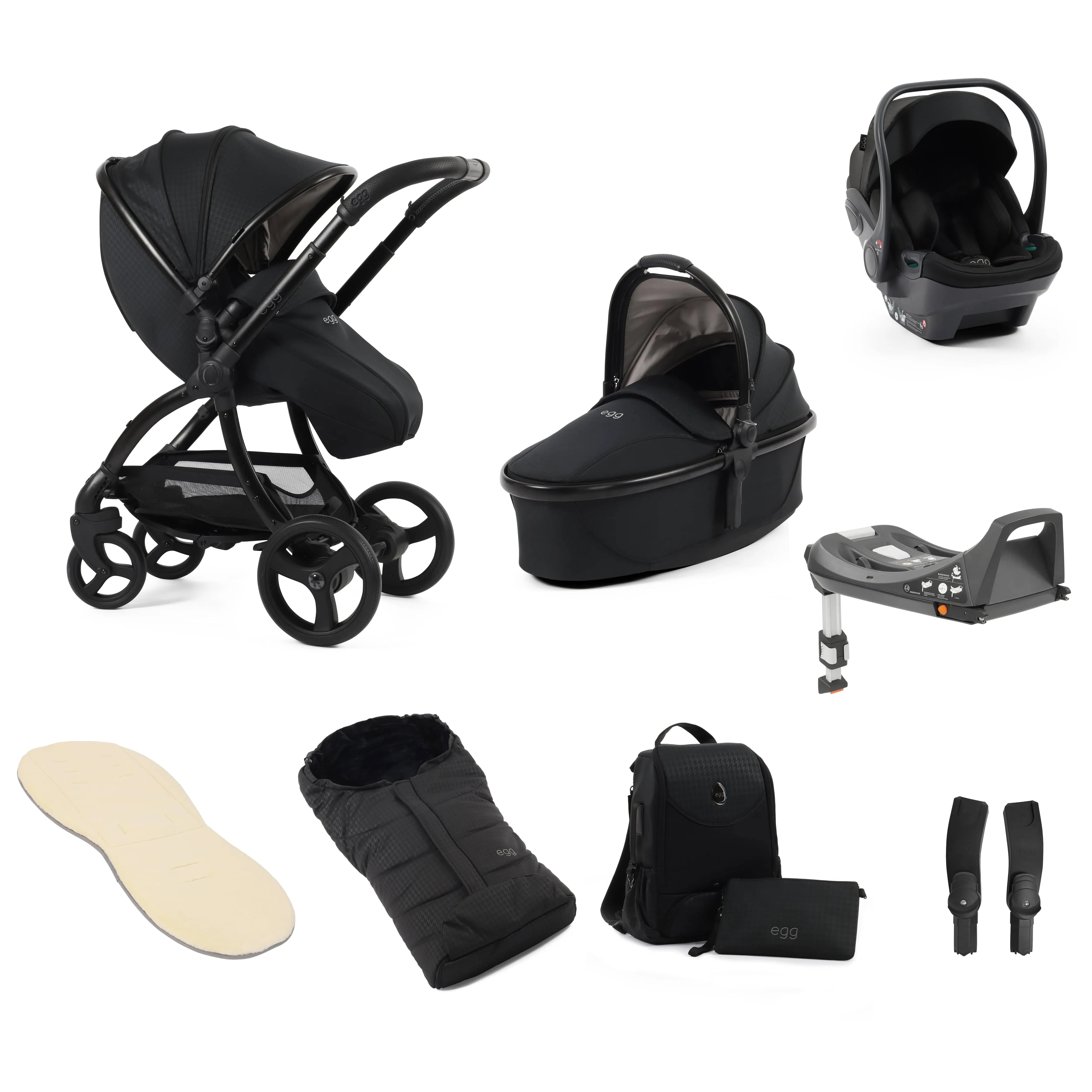 egg3 Luxury Travel System Bundle Houndstooth Black Special Edition
