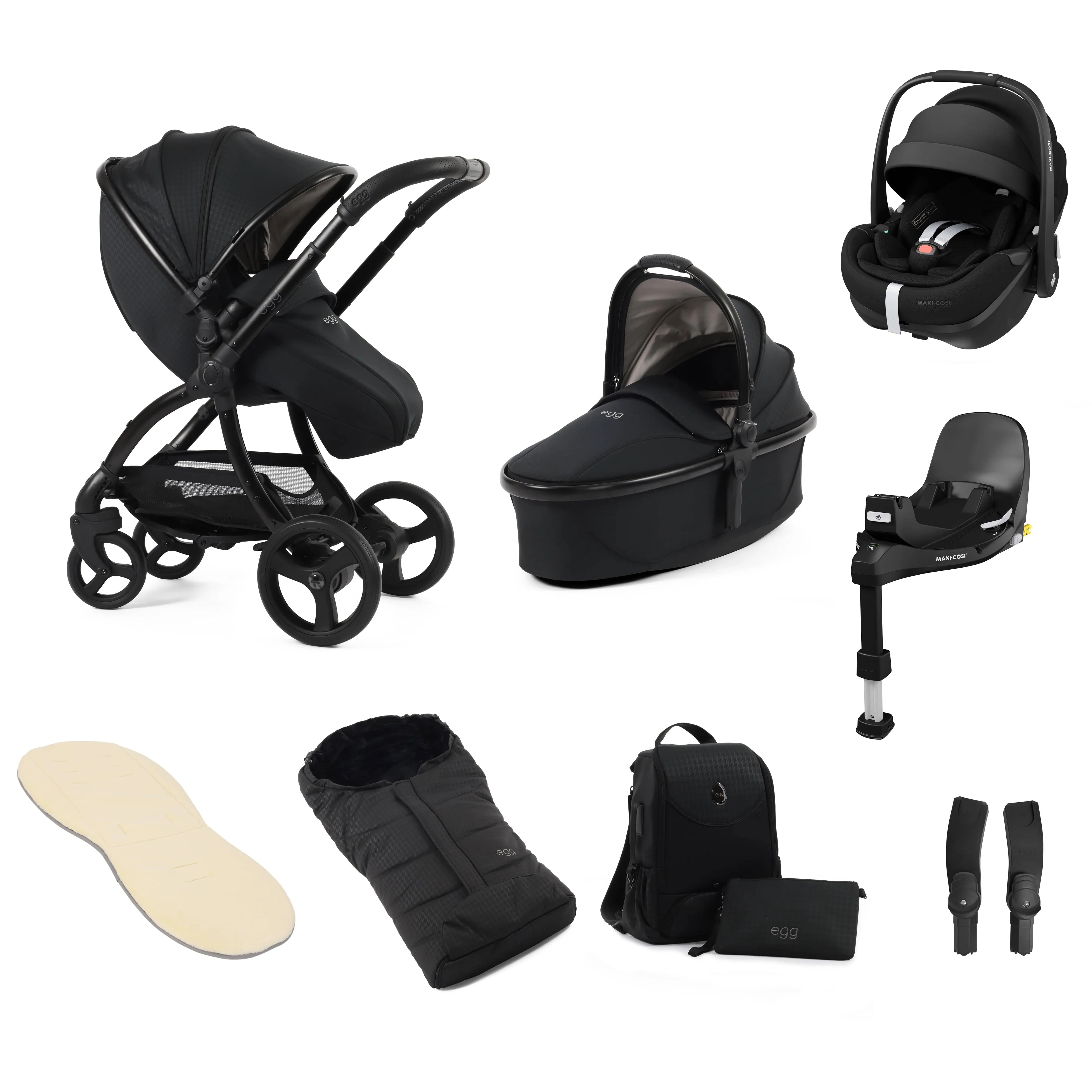 egg3 Luxury Travel System Bundle Houndstooth Black Special Edition