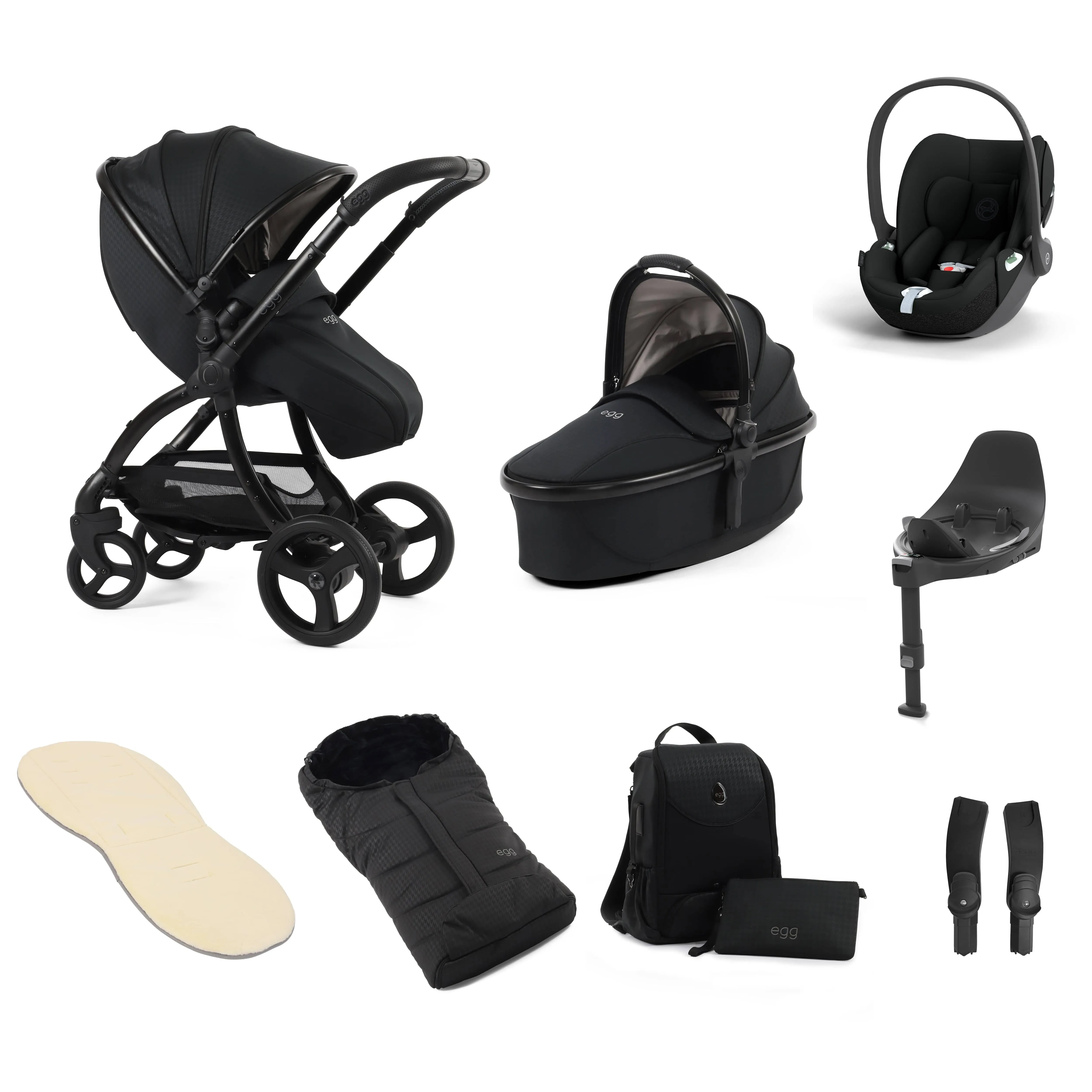 egg3 Luxury Travel System Bundle Houndstooth Black Special Edition