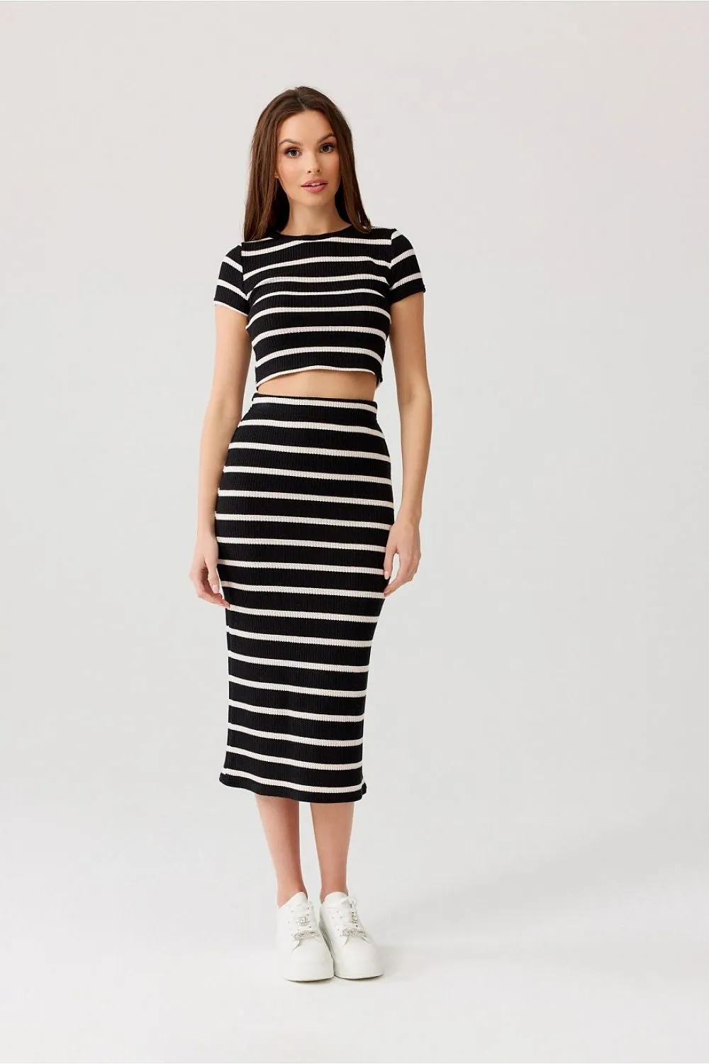 Elegant Draped Midi Skirt