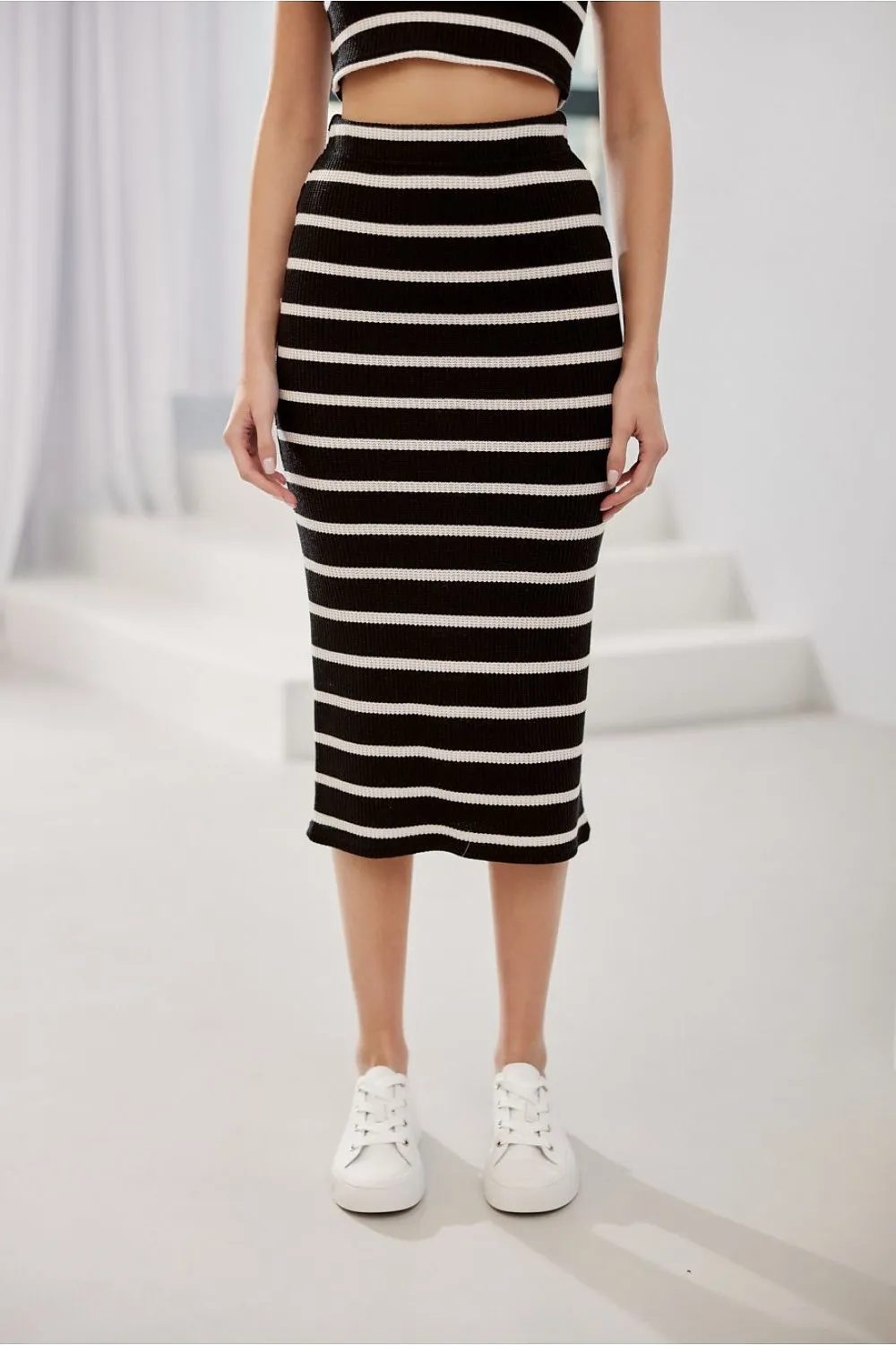 Elegant Draped Midi Skirt