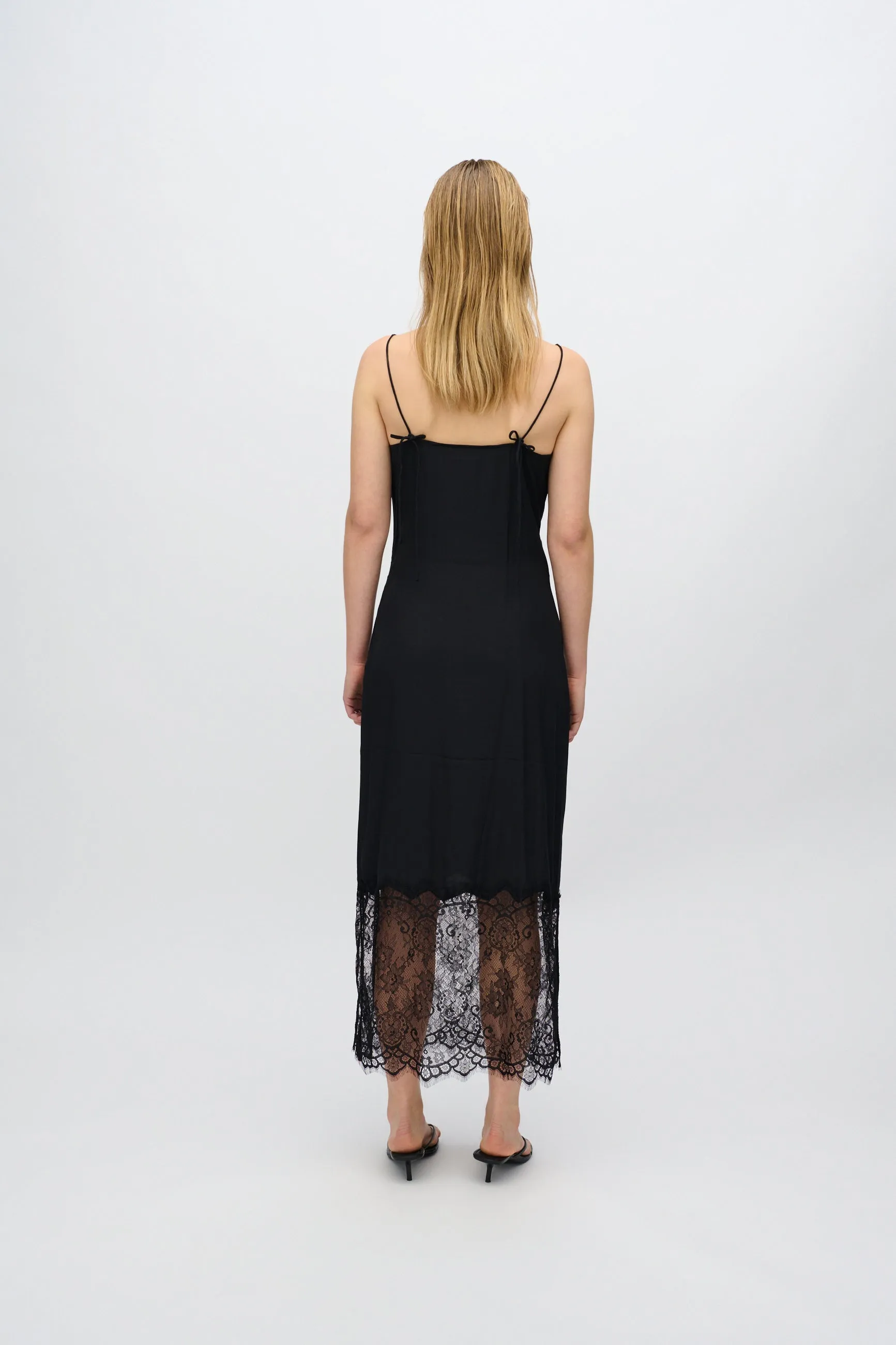 Elly midi dress with lace 4257 - Black