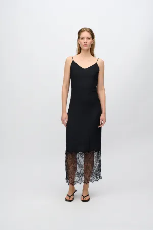 Elly midi dress with lace 4257 - Black