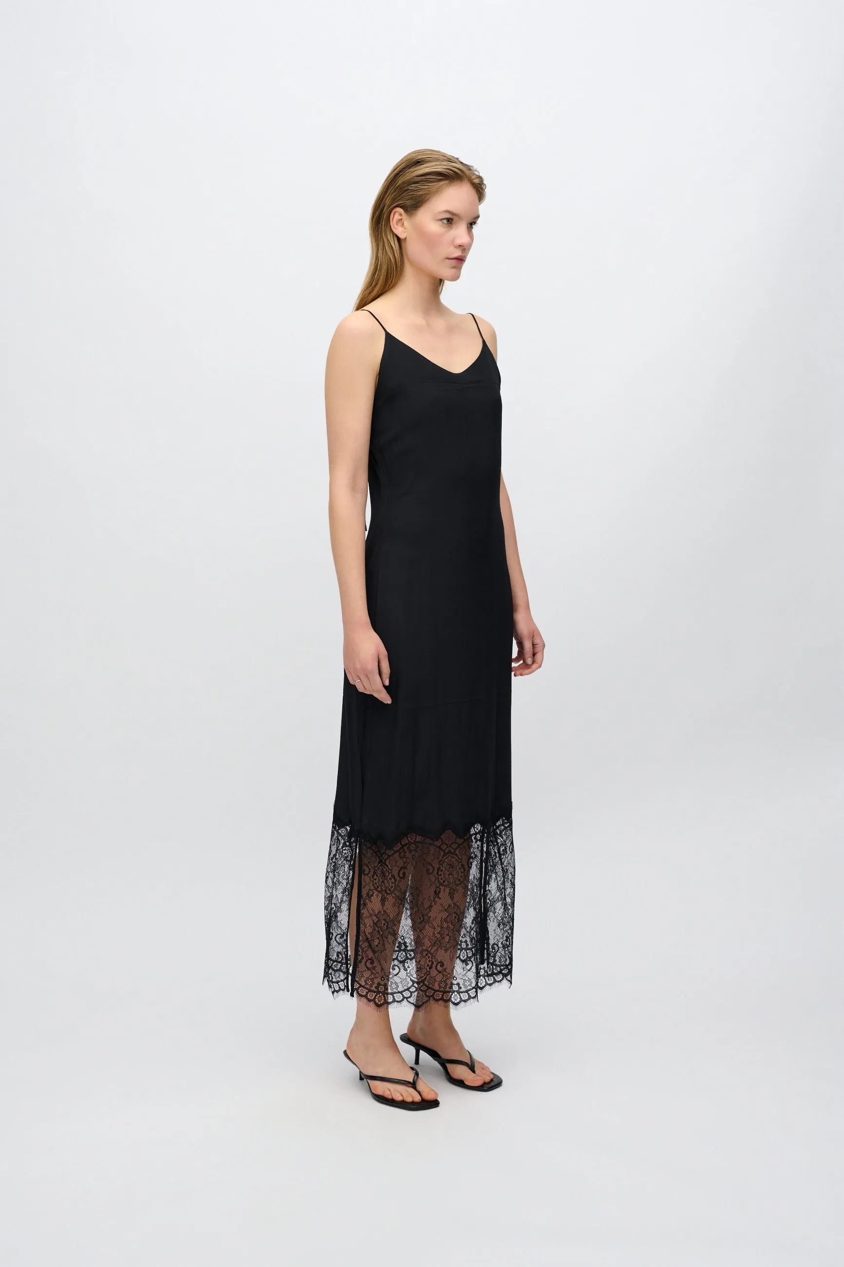 Elly midi dress with lace 4257 - Black