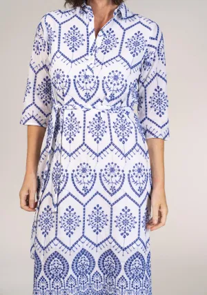 Embroidery Anglaise Shirt Dress - White
