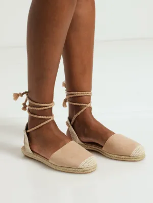 Espadrille Rope Lace-Up Sandal - Natural