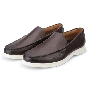 Ethan Brown Plain Tumbled Grain Loafer