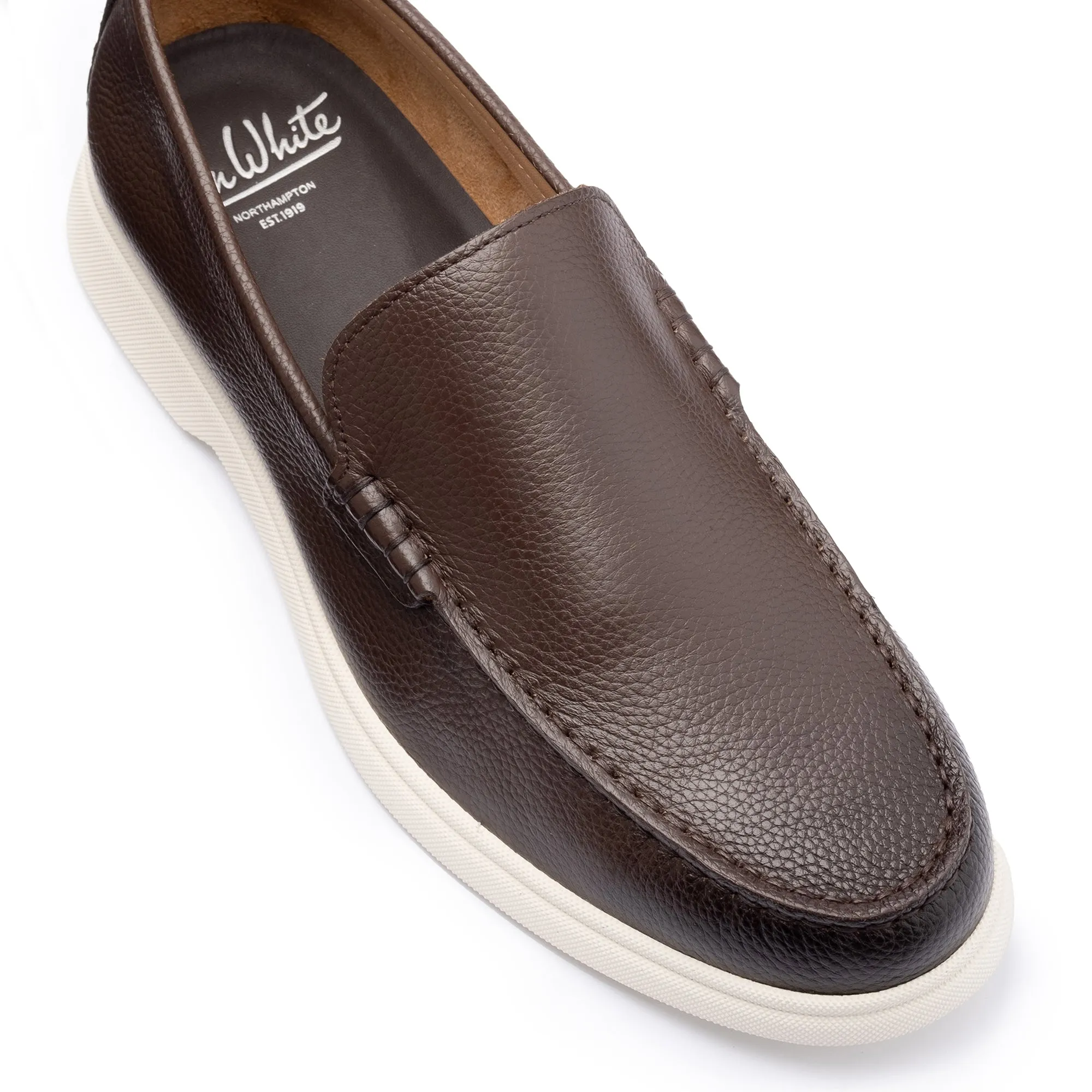 Ethan Brown Plain Tumbled Grain Loafer