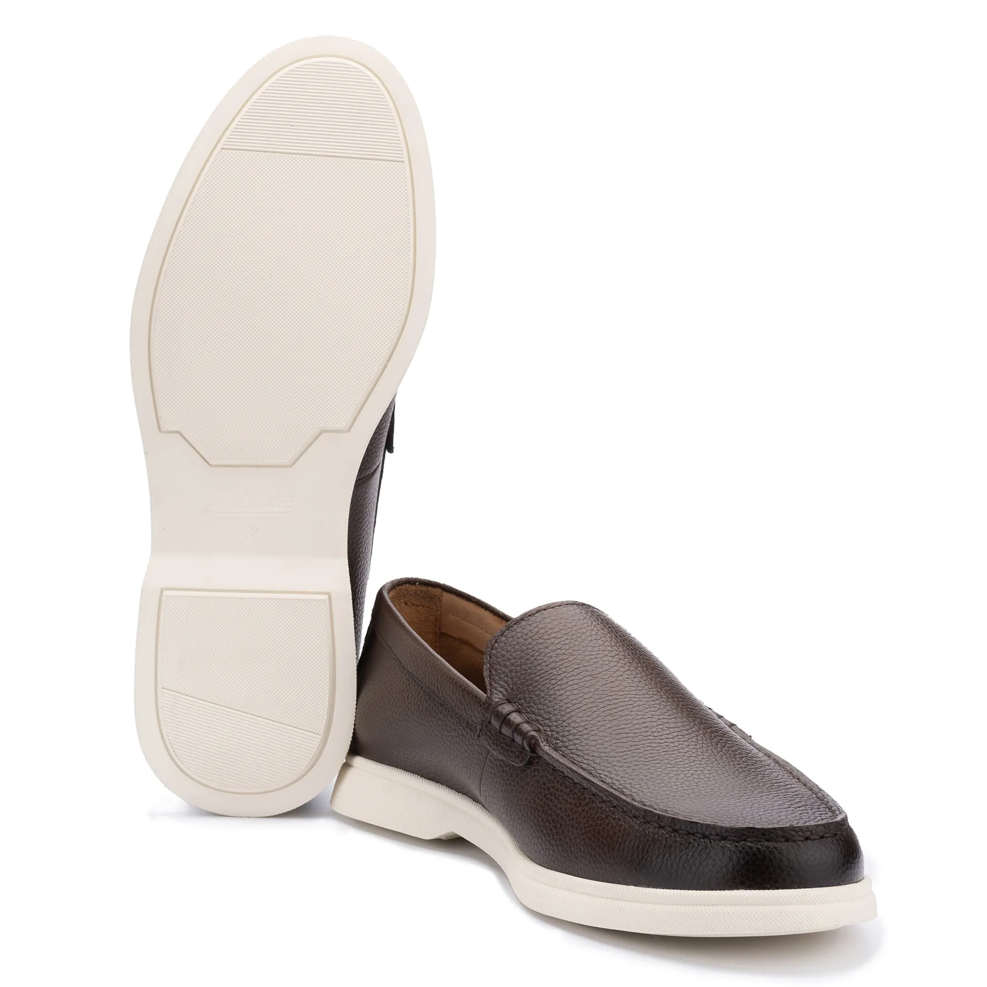 Ethan Brown Plain Tumbled Grain Loafer