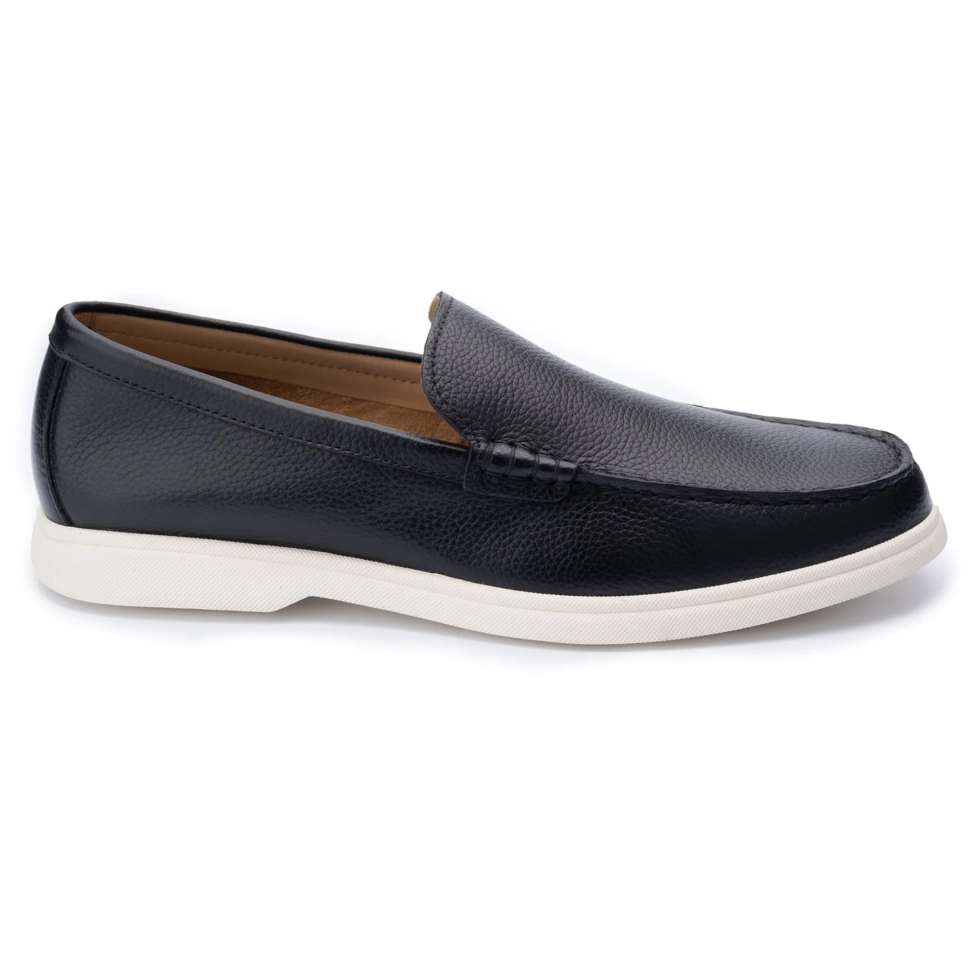 Ethan Navy Plain Tumbled Grain Loafer