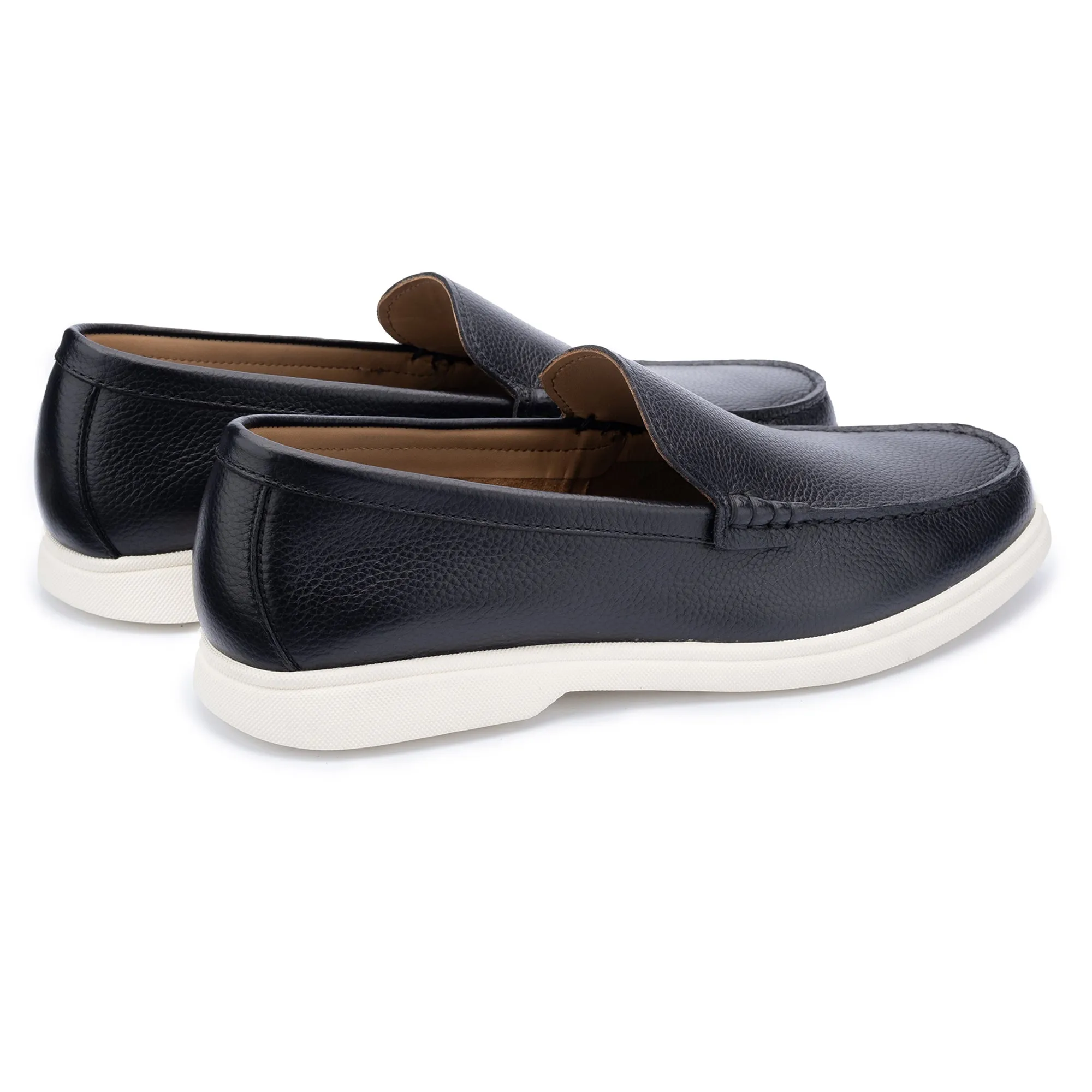 Ethan Navy Plain Tumbled Grain Loafer