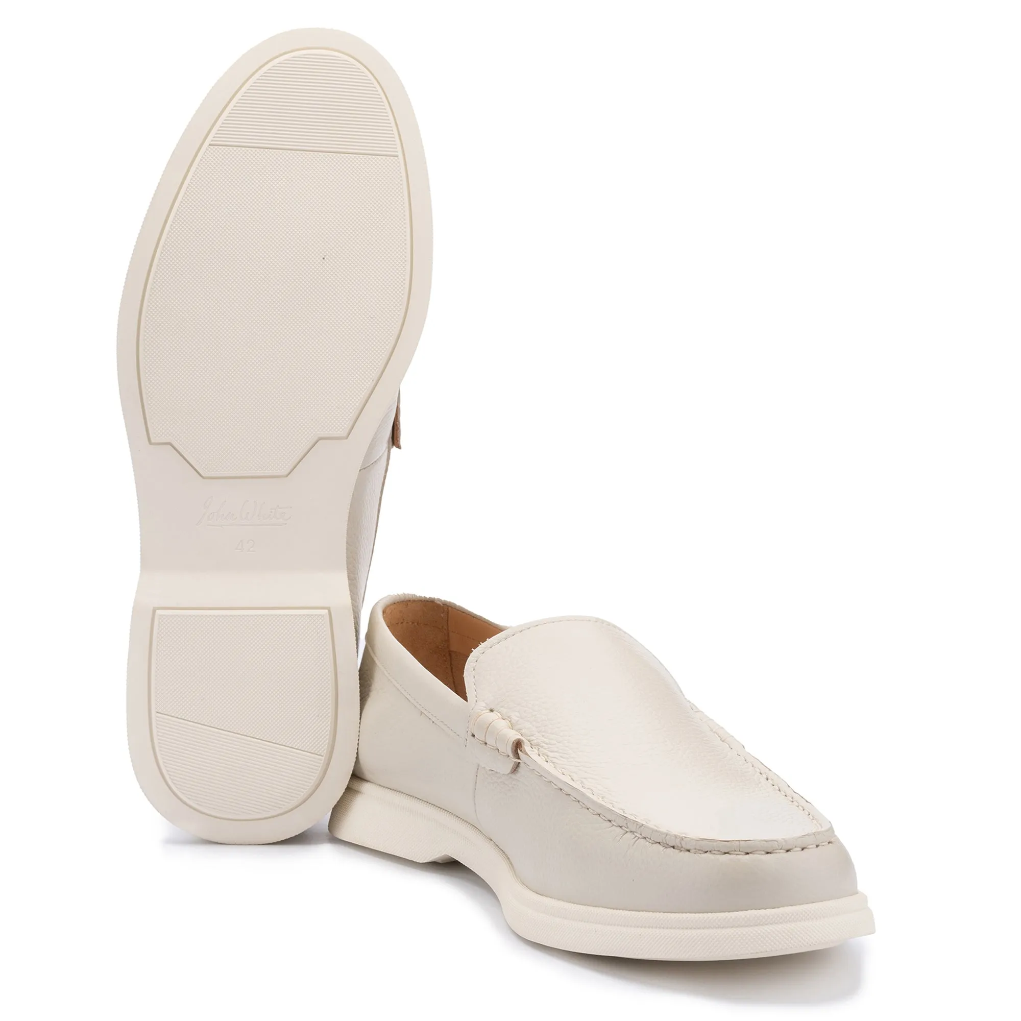 Ethan Pearl Plain Tumbled Grain Loafer