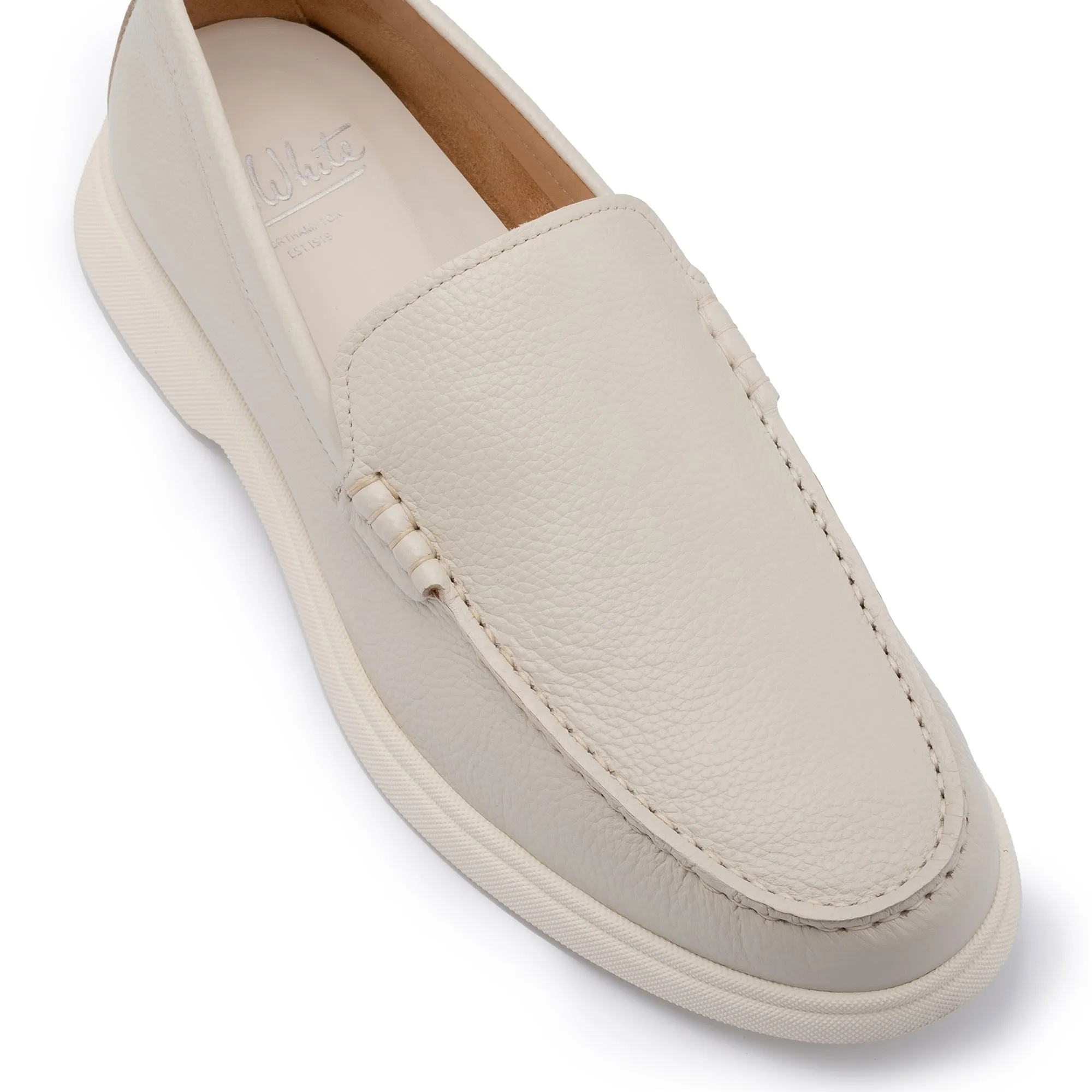 Ethan Pearl Plain Tumbled Grain Loafer