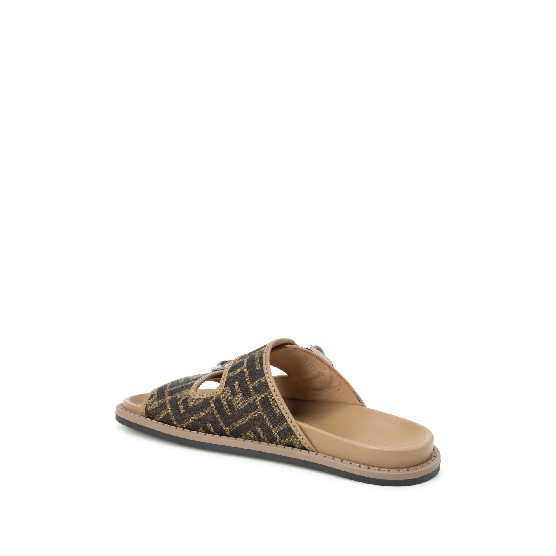 FENDI FF Jacquard Flat Sandals - Men's Luxury Footwear