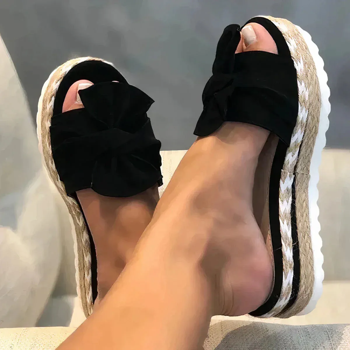 Floristra – Trendy geweven platformsandalen