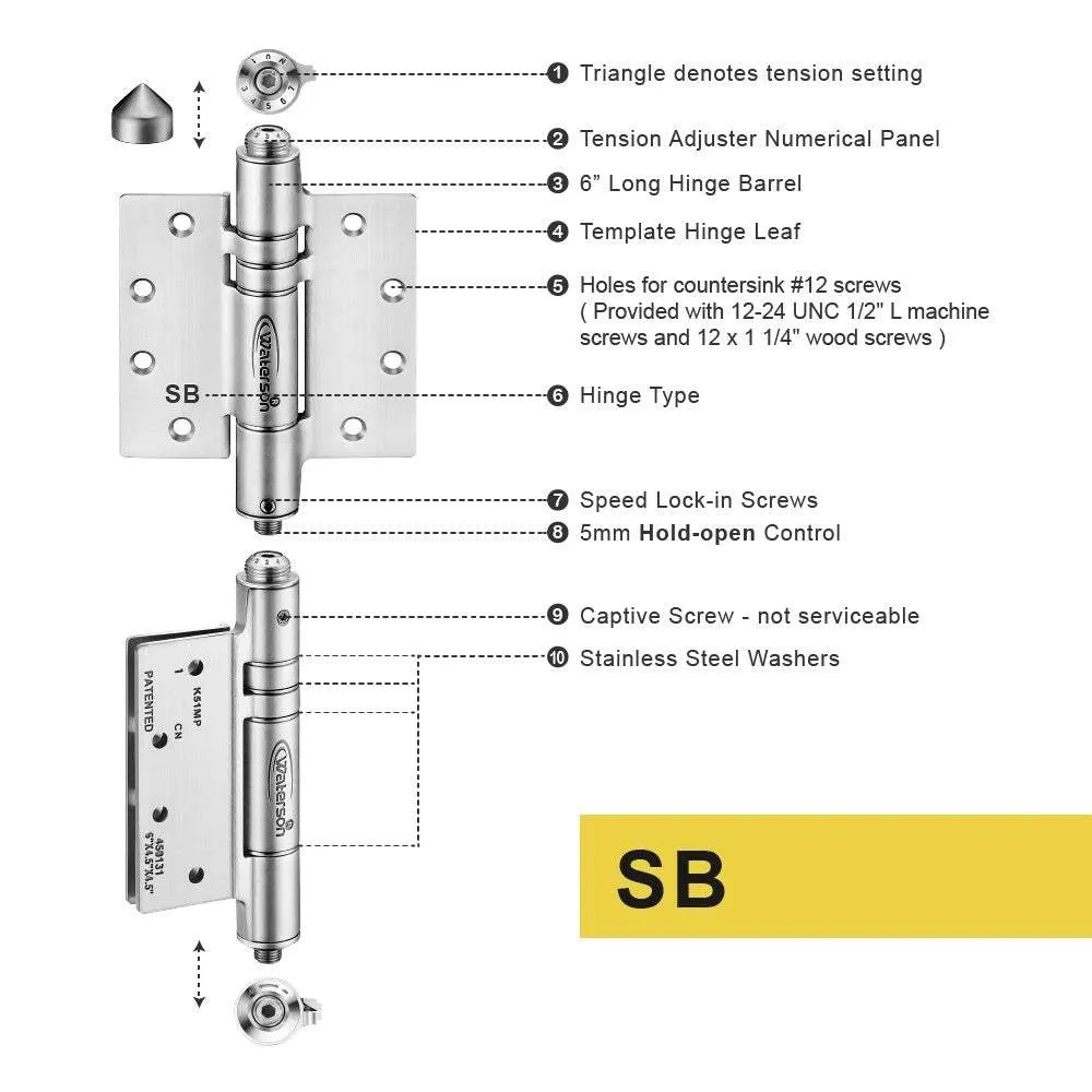 Gate Hinge Self Closing | 7ft | SS304 | K51MP-D3 | 3 Pack