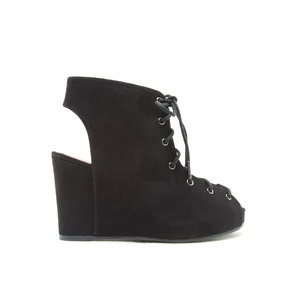 GENERIC TRAIL-15 Lace Up Wedge Sandal