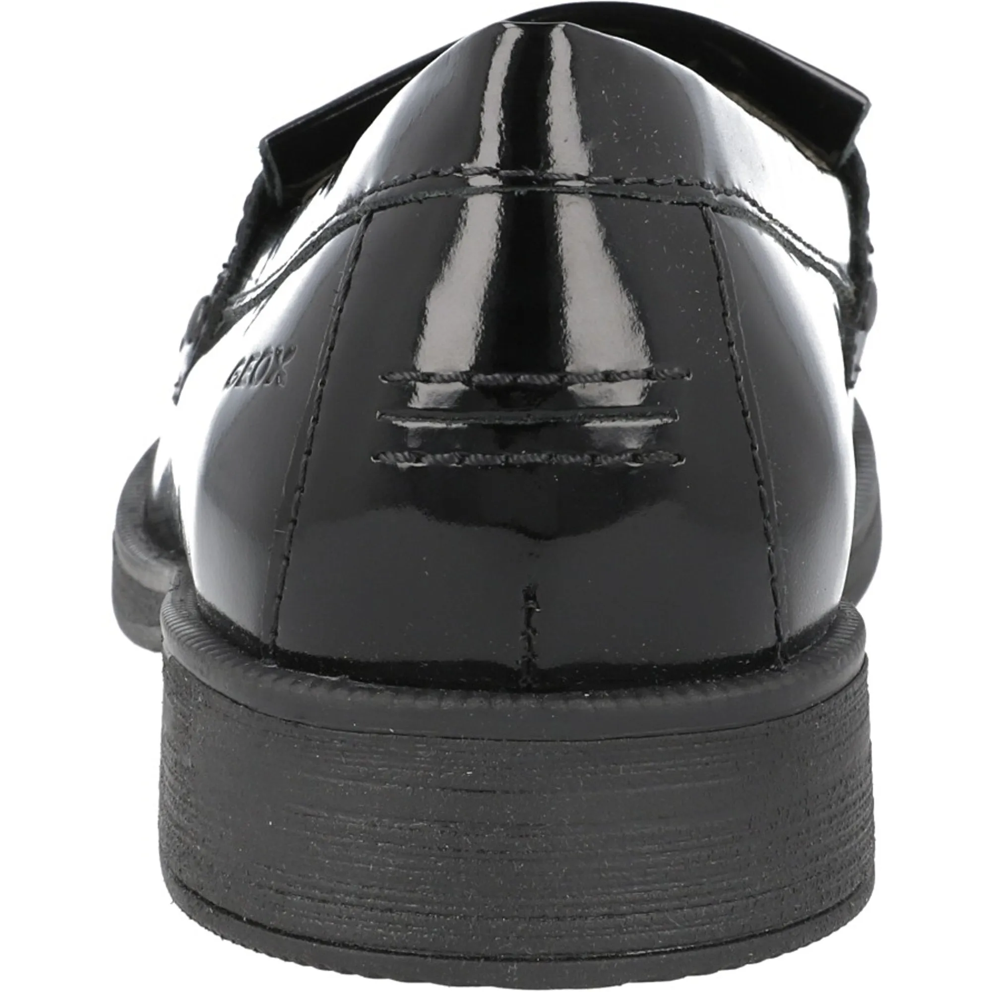 Geox Agata Black Patent Leather Loafers for Girls