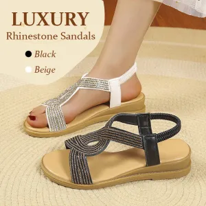 GlimmerStep™ - Luxury Rhinestone Sandals with Non-Slip, Soft Sole