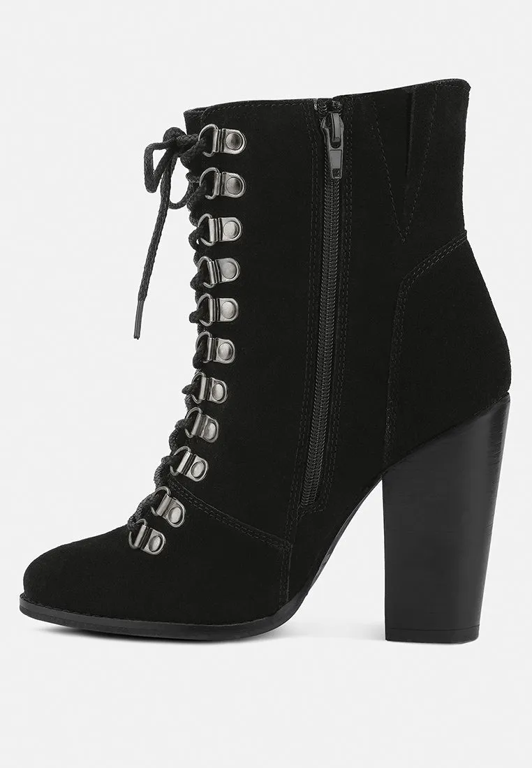 Goose-Feather Antique High Heeled Ankle Boot By Ruw