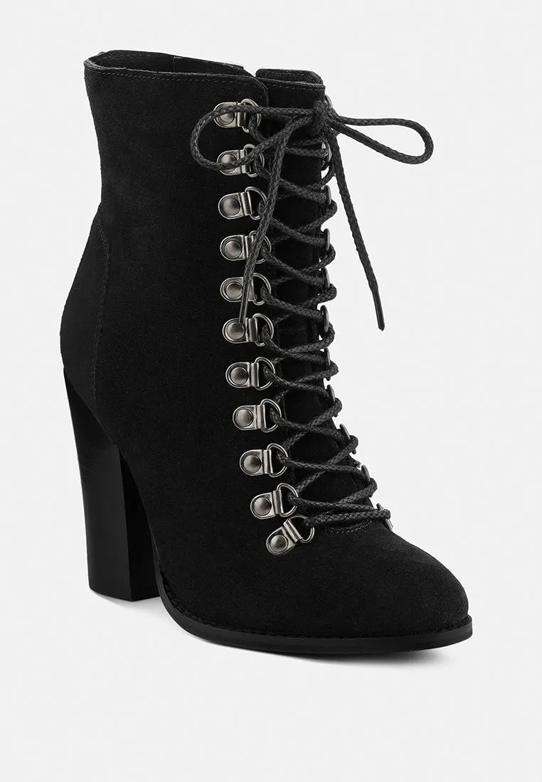 Goose-Feather Antique High Heeled Ankle Boot By Ruw