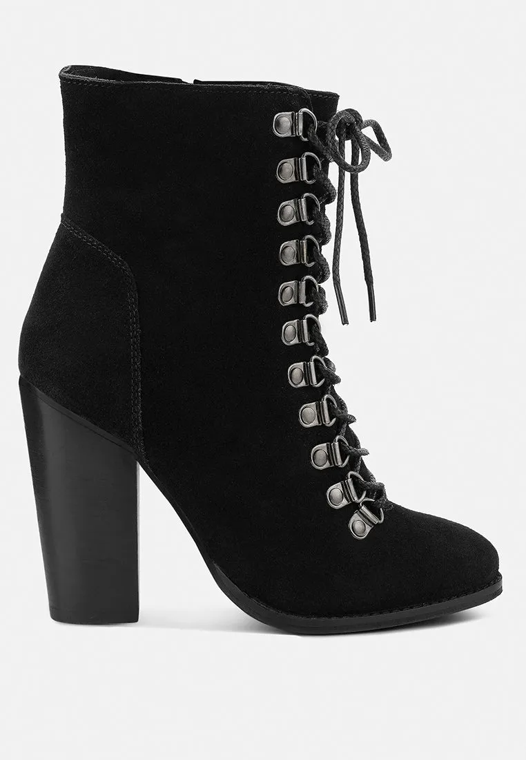 Goose-Feather Antique High Heeled Ankle Boot By Ruw