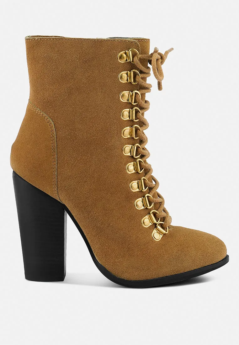 Goose-Feather Antique High Heeled Ankle Boot By Ruw