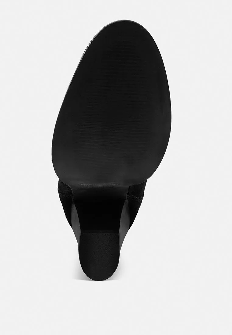 Goose-Feather Antique High Heeled Ankle Boot By Ruw