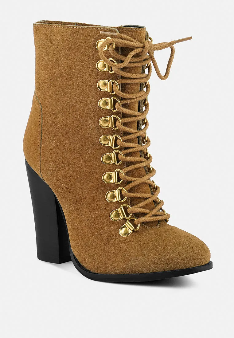 Goose-Feather Antique High Heeled Ankle Boot By Ruw