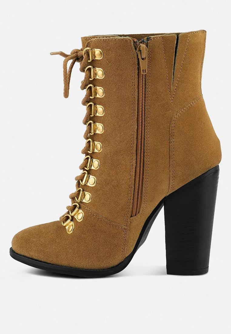 Goose-Feather Antique High Heeled Ankle Boot By Ruw