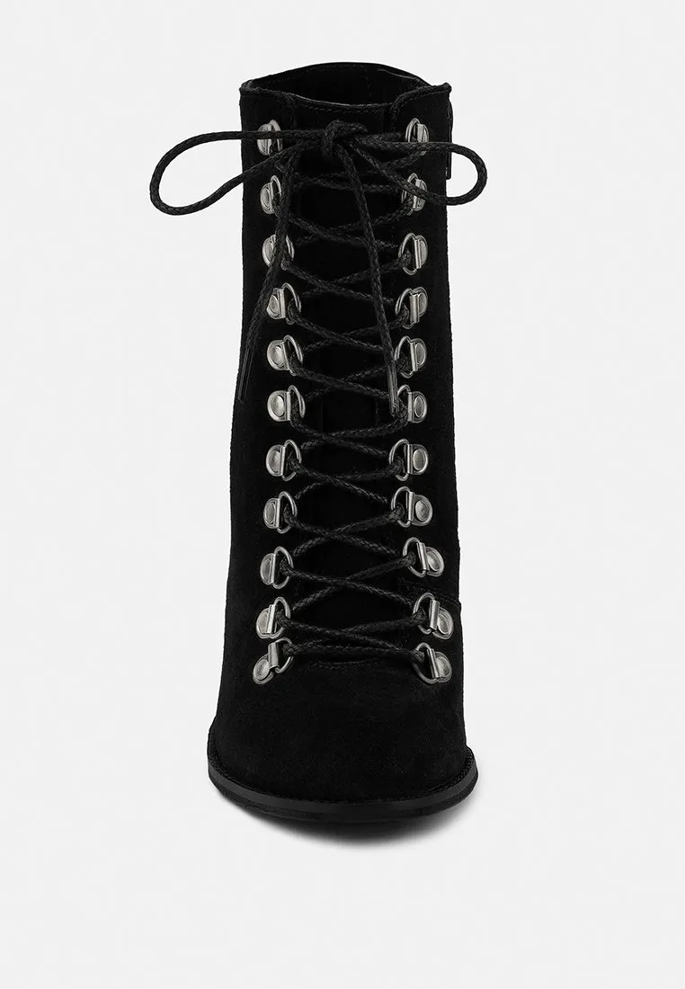 Goose-Feather Antique High Heeled Ankle Boot By Ruw