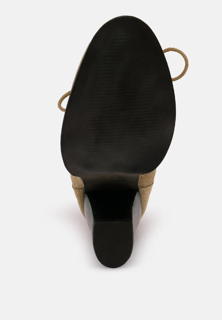 Goose-Feather Antique High Heeled Ankle Boot By Ruw