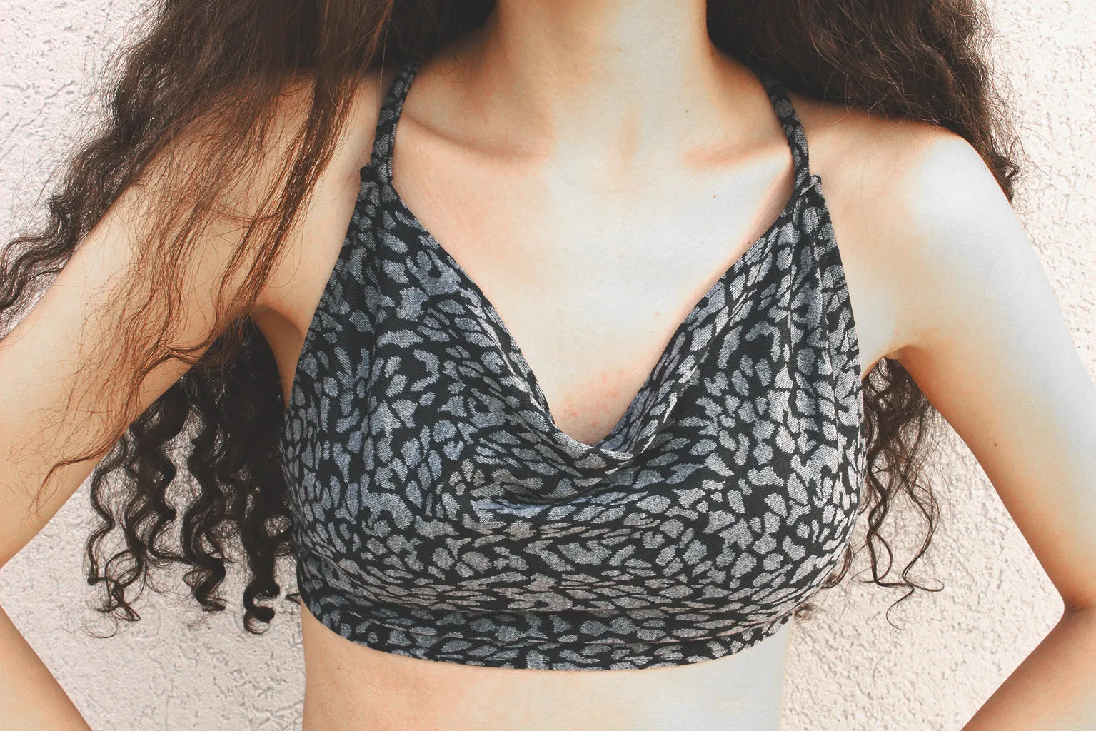 Gray Leopard Top