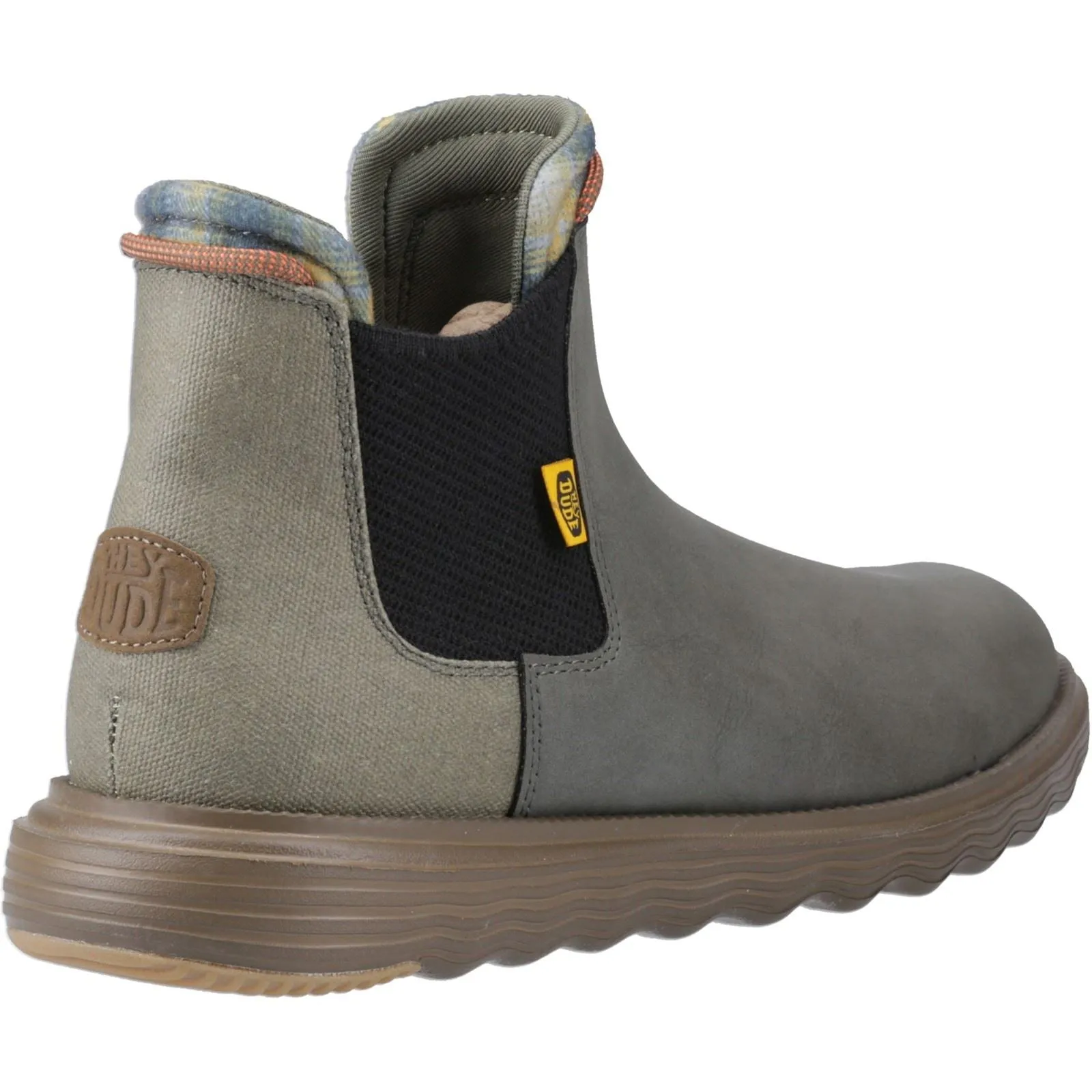 HEYDUDE Branson Classic Polyurethane Men's Dark Olive/Espresso Boots