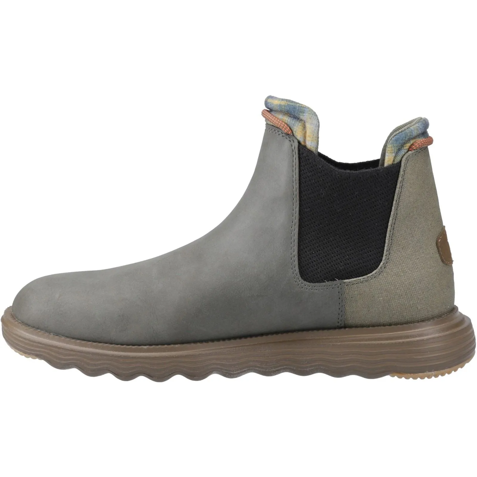 HEYDUDE Branson Classic Polyurethane Men's Dark Olive/Espresso Boots