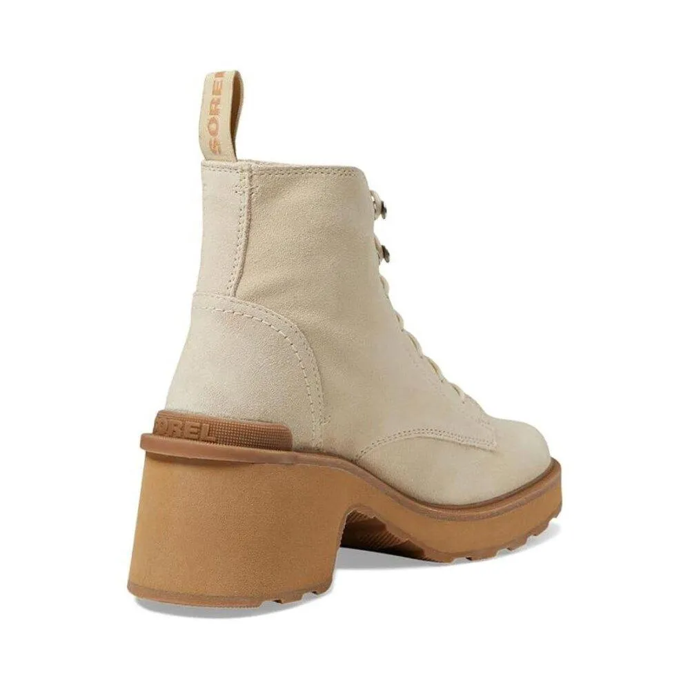 Hi Line Chalk Leather Lace Up Heeled Boots