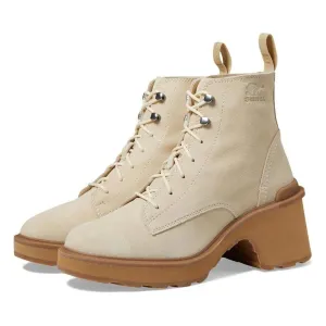 Hi Line Chalk Leather Lace Up Heeled Boots