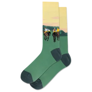 HOTSOX Men's Racehorses at Longchamp Crew Sock