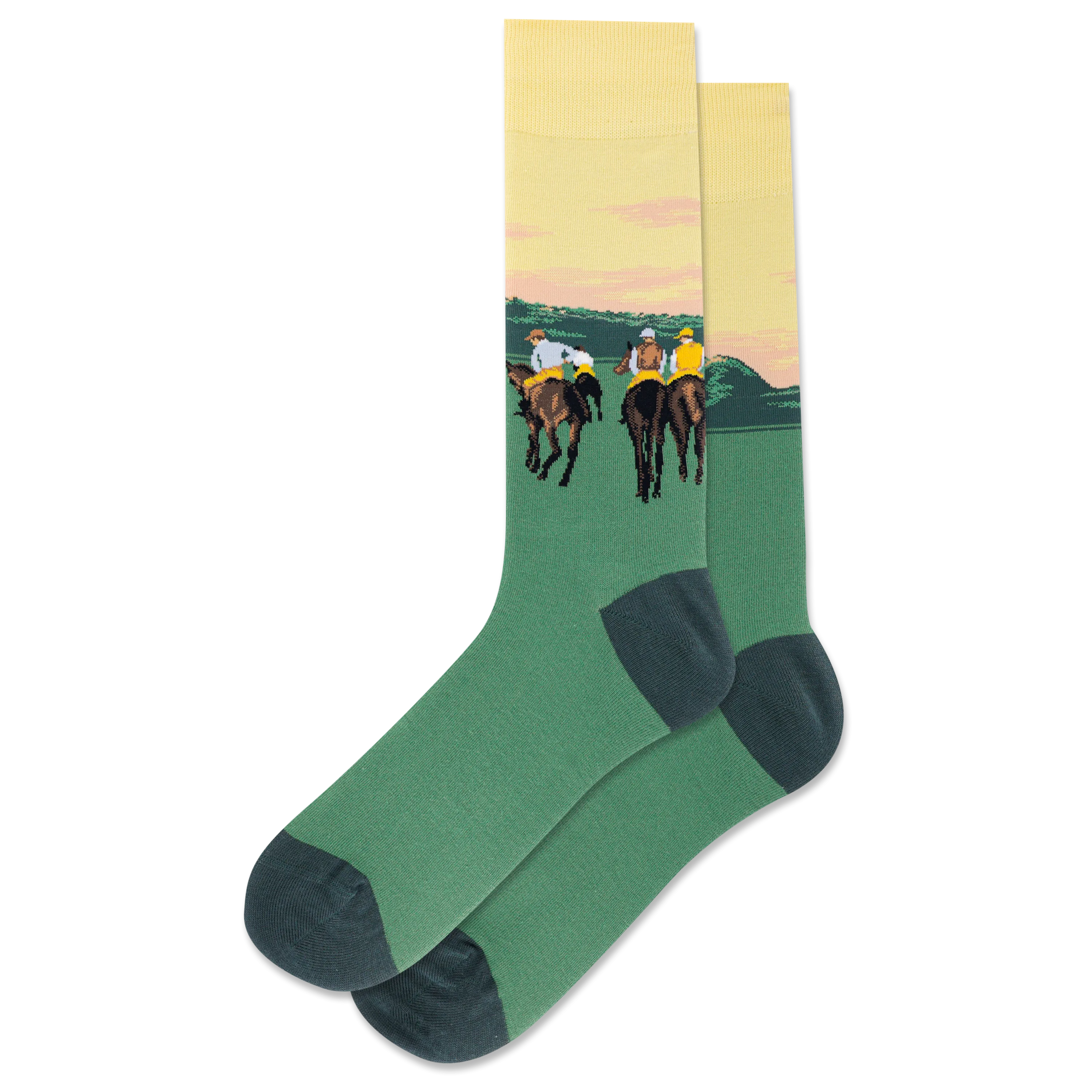 HOTSOX Men's Racehorses at Longchamp Crew Sock