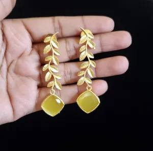 Indo Western Trendy Earring With Gold Plating Yellow