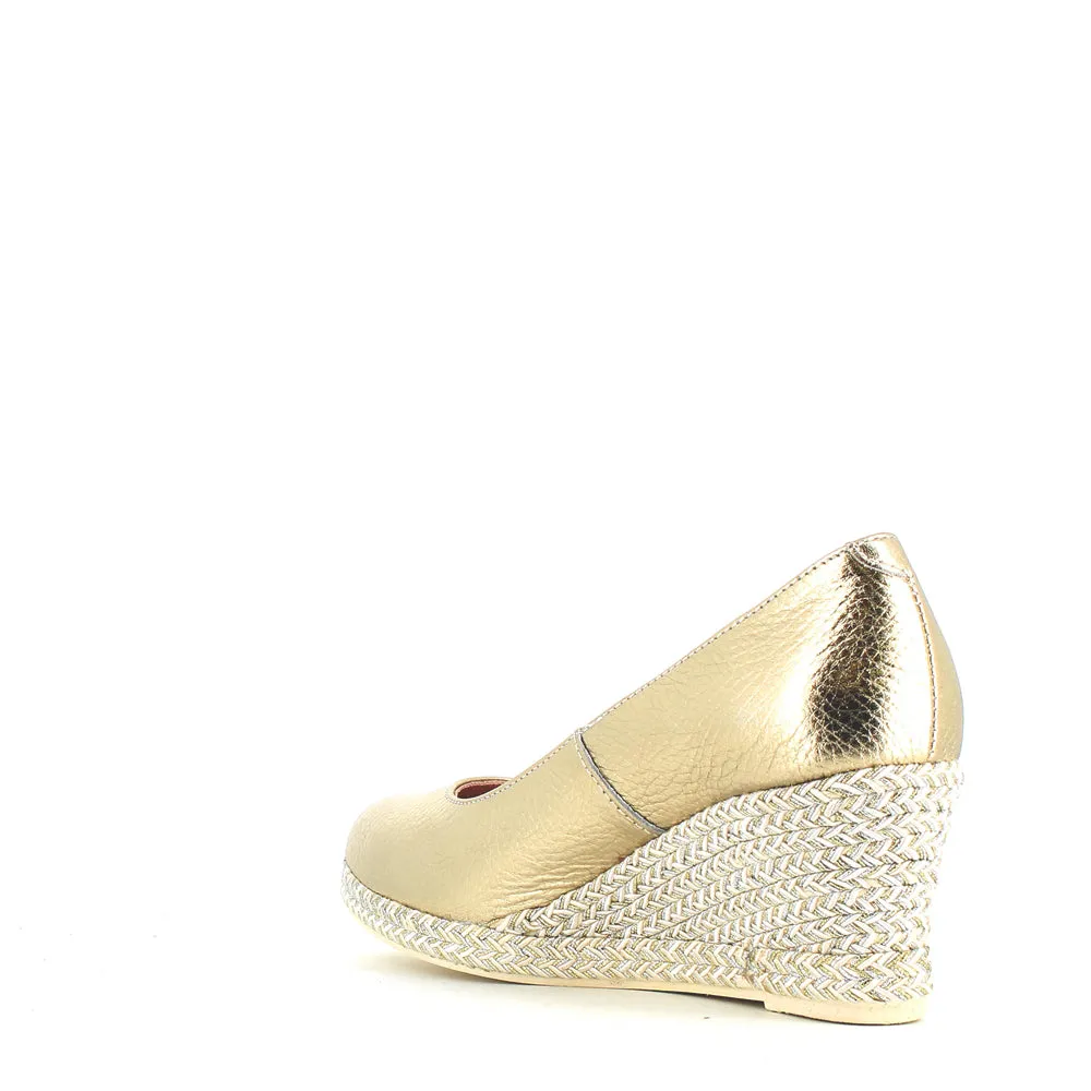 Jose Saenz Classic Wedge Champagne