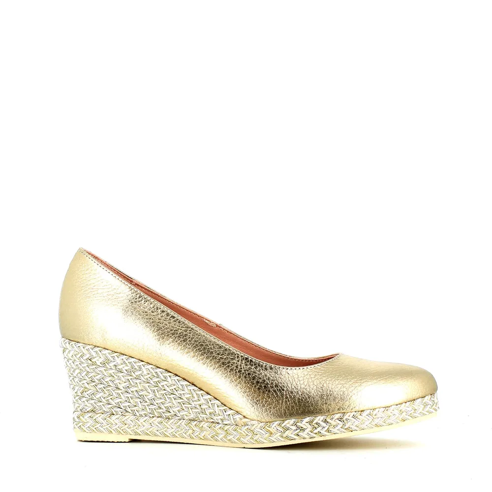 Jose Saenz Classic Wedge Champagne