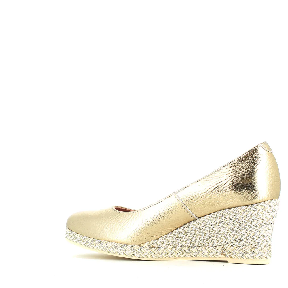 Jose Saenz Classic Wedge Champagne