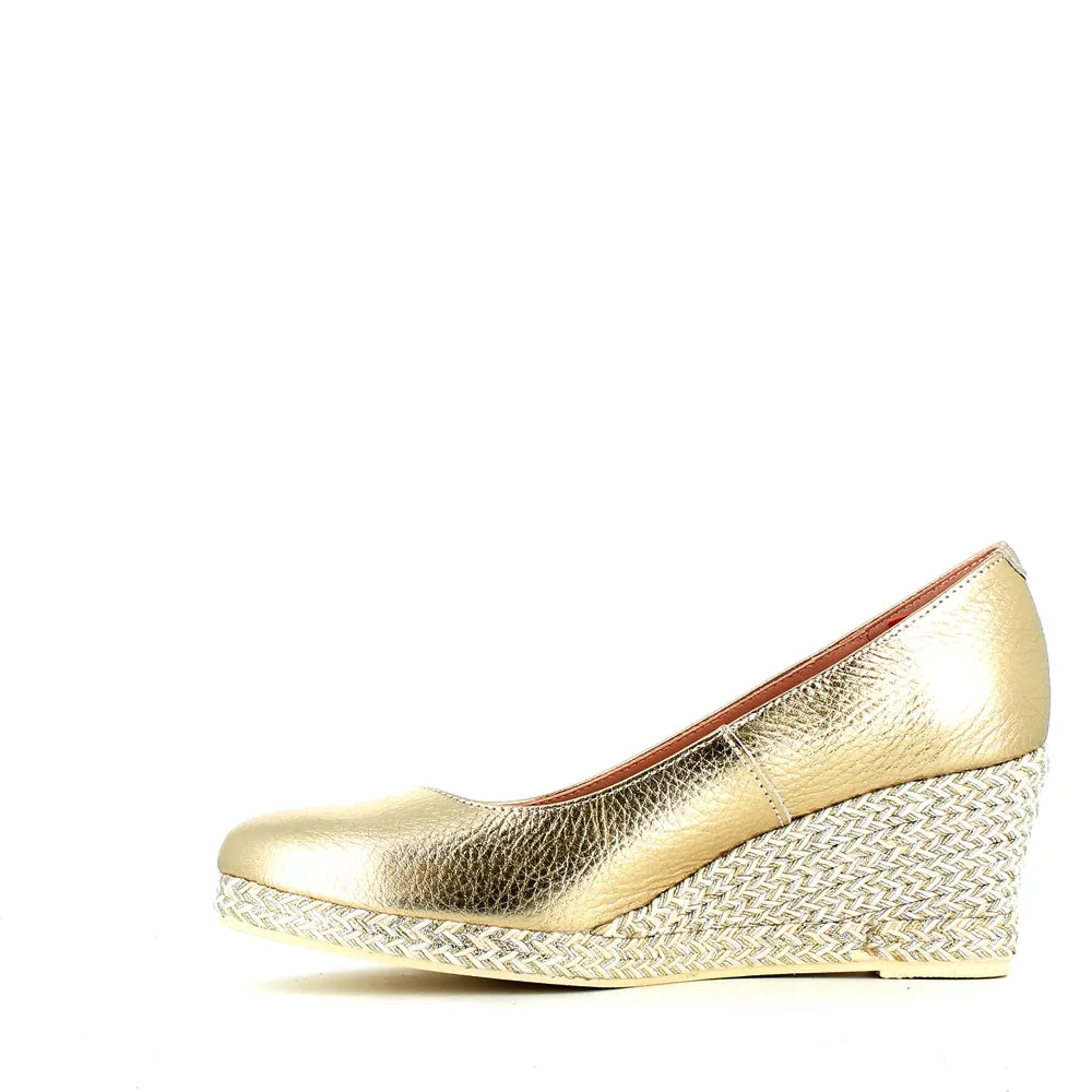 Jose Saenz Classic Wedge Champagne
