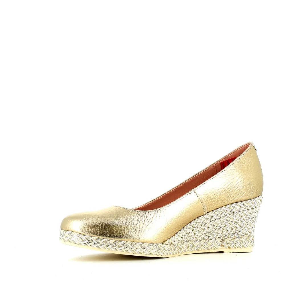 Jose Saenz Classic Wedge Champagne