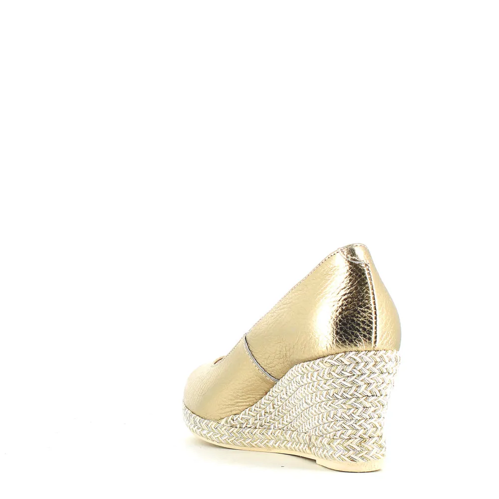 Jose Saenz Classic Wedge Champagne