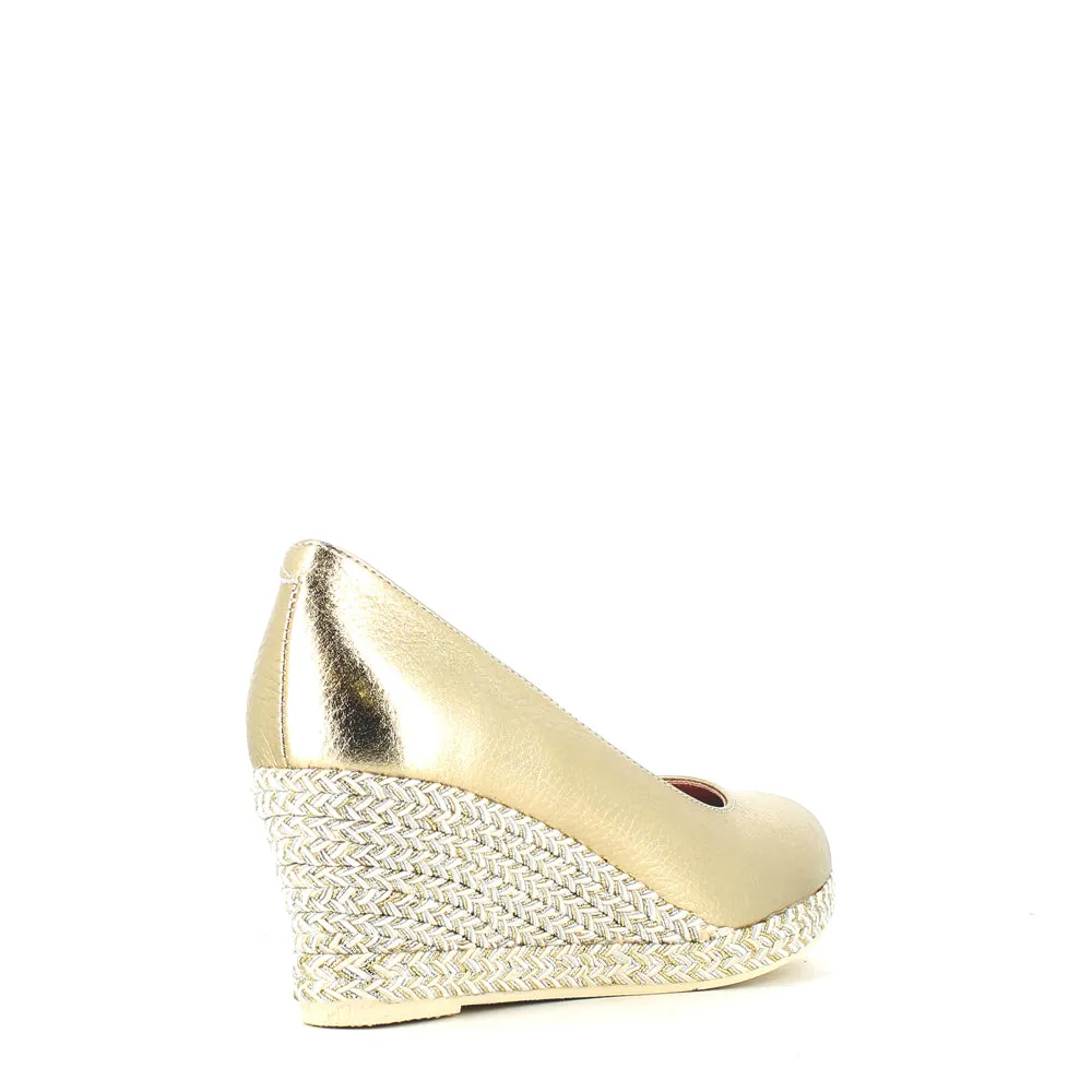 Jose Saenz Classic Wedge Champagne