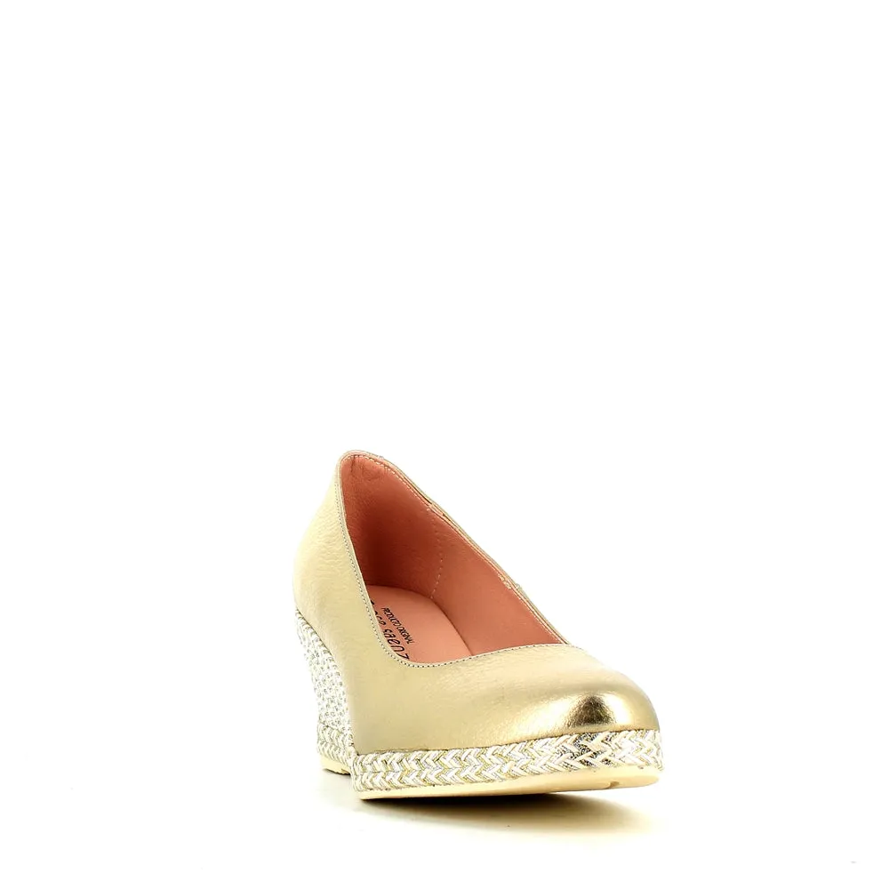 Jose Saenz Classic Wedge Champagne