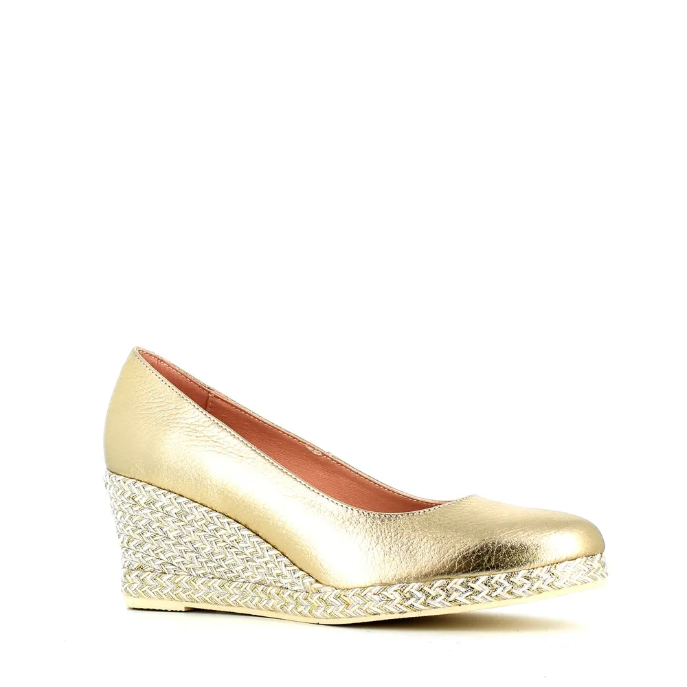 Jose Saenz Classic Wedge Champagne